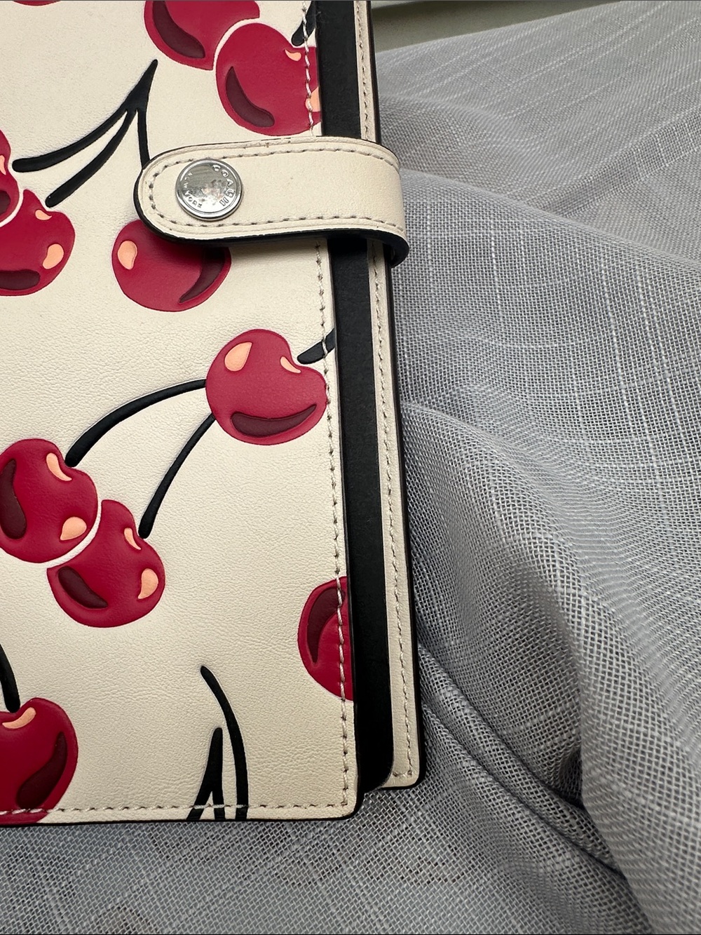 Coach Cream Cherry-Print Leather Refillable Notebook Cover with Paper - Picture 9 of 11